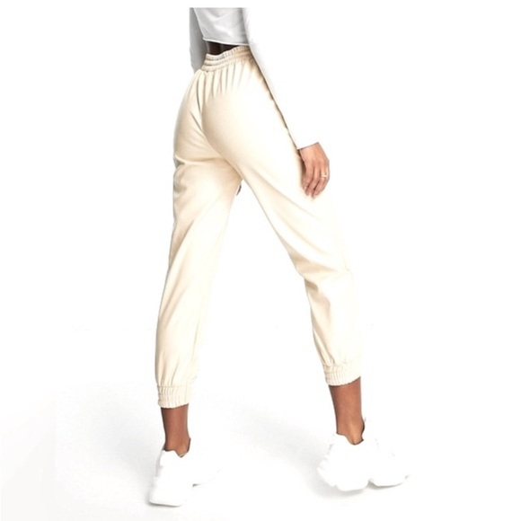 NWT Calia Journey Collection Faux Leather Cream High Rise Joggers Sz L - Picture 2 of 10
